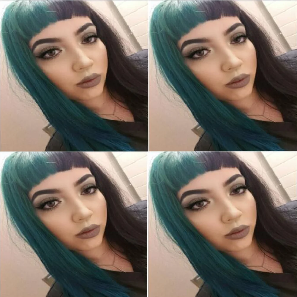 kryssma Half Black Half Green Synthetic Wigs Cosplay Halloween Party Wig Long Nature Wave with Bangs for Woman Cute Wigs
kryssma Half Black Half Green Synthetic Wigs Cosplay Halloween Party Wig Long Nature Wave with Bangs for Woman Cute Wigs