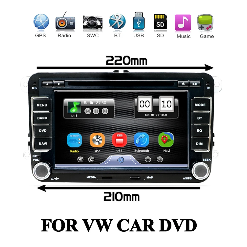 Автомагнитола 2 Din с DVD плеером для VW навигация Volkswagen GOLF 4 5 6 POLO PASSATCC JETTA TIGUAN TOURAN SCIROCCO