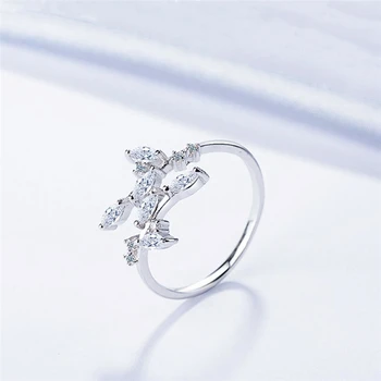 Zircon Leaf Cute 925 Sterling Silver Temperament Personality Fashion Female Trendy Resizable Opening Rings SRI018
Zircon Leaf Cute 925 Sterling Silver Temperament Personality Fashion Female Trendy Resizable Opening Rings SRI018