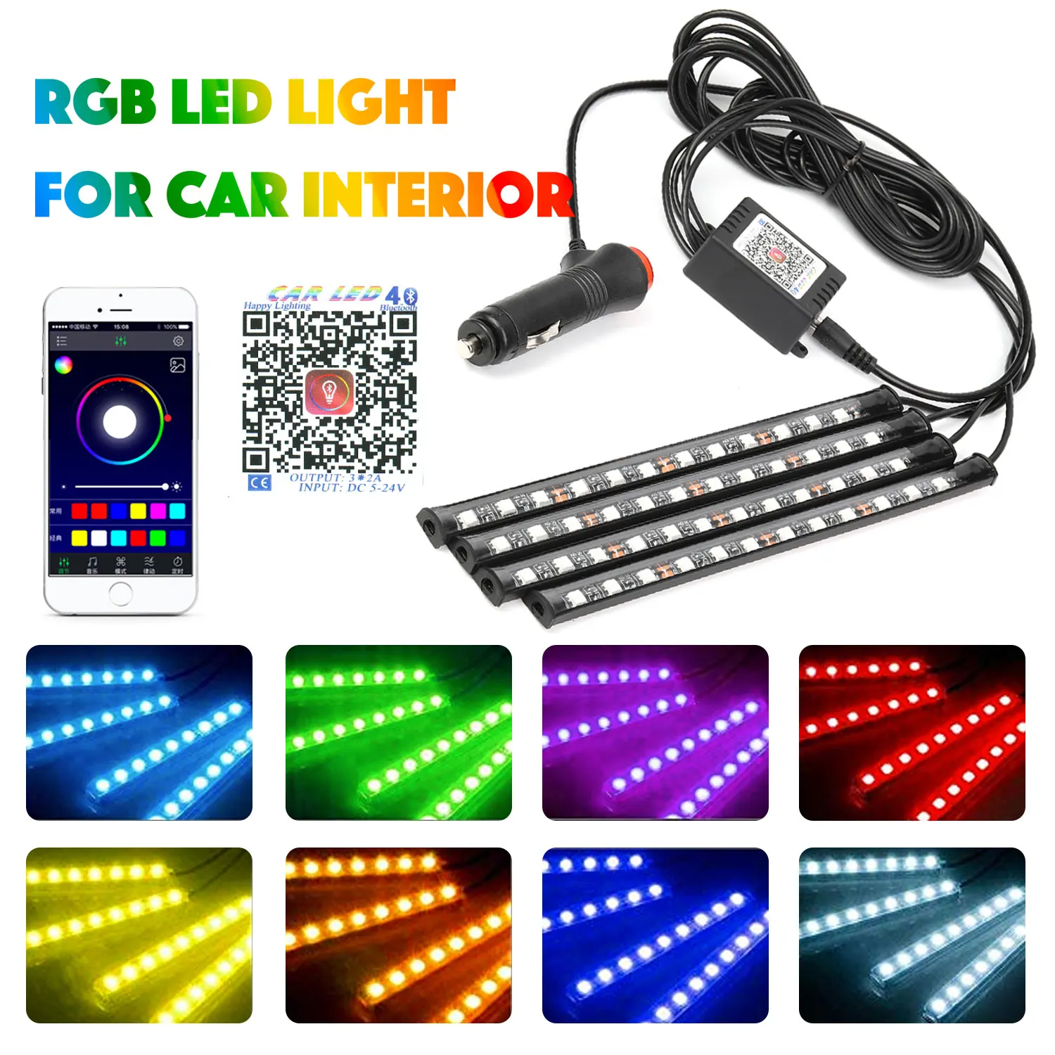 4pcs DC12V LED RGB Interior Atmosphere Footwell Strip Light Music Sensor for Car Light Auto Interior RGB Decor Light APP Control
4pcs DC12V LED RGB Interior Atmosphere Footwell Strip Light Music Sensor for Car Light Auto Interior RGB Decor Light APP Control