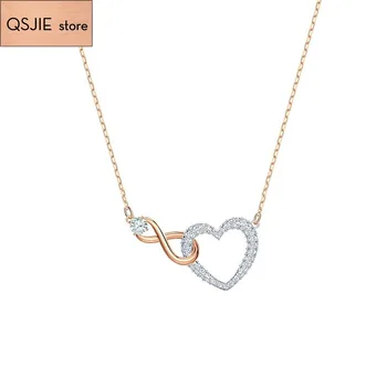 QSJIE High quality SWA. Elegant 8-character love bracelet infinite love romantic female Necklace 
QSJIE High quality SWA. Elegant 8-character love bracelet infinite love romantic female Necklace