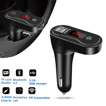 Wireless FM Transmitter TF Card Slot Dual USB Phone Charger Handsfree Bluetooth Car Kit Mp3 Player 3.5mm AUX Audio Receiver 2.1A
Wireless FM Transmitter TF Card Slot Dual USB Phone Charger Handsfree Bluetooth Car Kit Mp3 Player 3.5mm AUX Audio Receiver 2.1A