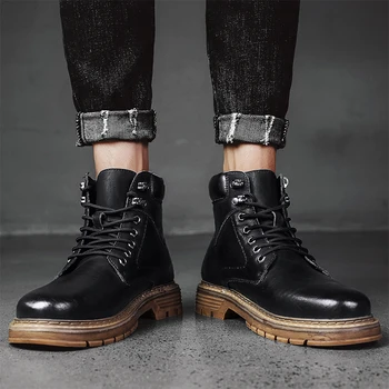 Martin Boots Genuine Leather Shoes Outdoor Work Boots Adult Men's Younth Style British Male Ankle Motorcycle Tooling Booties
Martin Boots Genuine Leather Shoes Outdoor Work Boots Adult Men's Younth Style British Male Ankle Motorcycle Tooling Booties