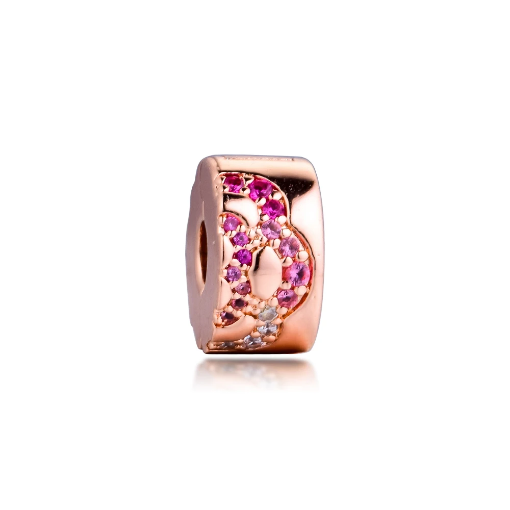 925 Sterling Silver plted Rose Gold Pink Fan Pattern Spacer Clip Charms Fits Original Bracelet Metal Beads for Jewelry Making
925 Sterling Silver plted Rose Gold Pink Fan Pattern Spacer Clip Charms Fits Original Bracelet Metal Beads for Jewelry Making