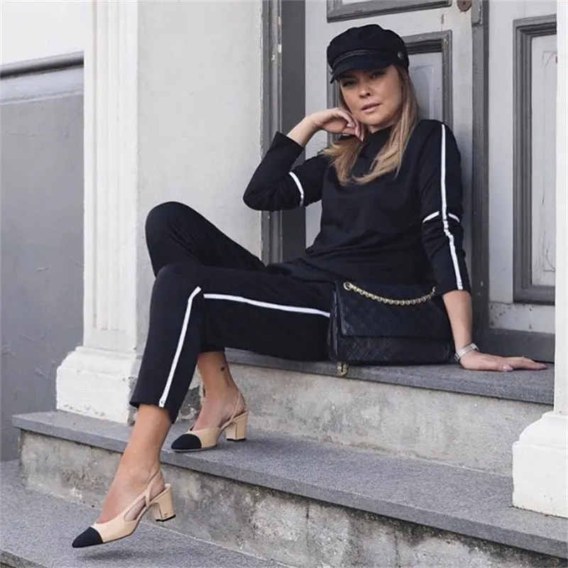 2019 Autumn Women Sets Tshirt Pants Clothing Set Casual 2 Piece Set Warm Clothes Striped Tracksuit Women Set Tops Pants Outfits
2019 Autumn Women Sets Tshirt Pants Clothing Set Casual 2 Piece Set Warm Clothes Striped Tracksuit Women Set Tops Pants Outfits