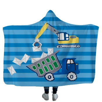 Cartoon Pattern Home Hoodie Blanket Adults Children Warm Sofa Bed Throw Blanket Soft Comfortable Cover Blanket