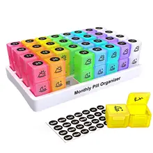 1PCS Portable 31 Day Or 7 Day Pill Box With 32 Grids Distributed Plastic Pill Box Portable Pill Box With Number/Week Sticker
1PCS Portable 31 Day Or 7 Day Pill Box With 32 Grids Distributed Plastic Pill Box Portable Pill Box With Number/Week Sticker