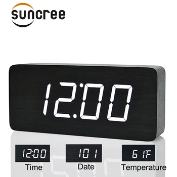 Suncree LED Wooden Table &Desk Alarm Clock with Time Date Temperature Wood Voice Activated Digital Table Clocks
Suncree LED Wooden Table &Desk Alarm Clock with Time Date Temperature Wood Voice Activated Digital Table Clocks