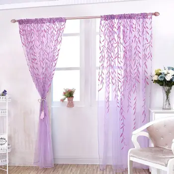 Factory Price! Room Willow Pattern Voile Window Curtain Sheer Panel Drapes Scarfs Curtain 
Factory Price! Room Willow Pattern Voile Window Curtain Sheer Panel Drapes Scarfs Curtain