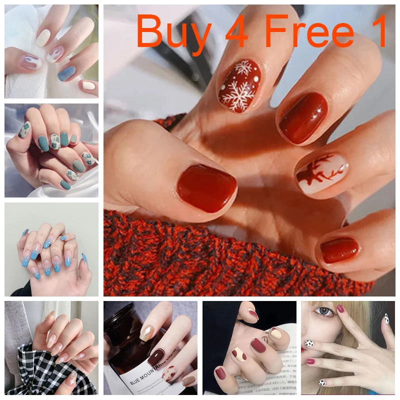 Women's Press on Ballerina Fake Nails Girl Art with Glue Design Artificial Fingernails Full Cover Christmas False Colored Korean
Women's Press on Ballerina Fake Nails Girl Art with Glue Design Artificial Fingernails Full Cover Christmas False Colored Korean