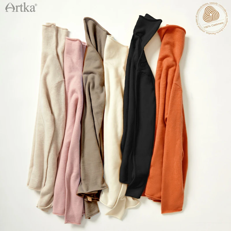 ARTKA 2020 Winter New Women Sweater 6Color Elegant 100% Cashmere Soft Knitwear Turtleneck Warm Cashmere Knitted Sweater SC28002D
ARTKA 2020 Winter New Women Sweater 6Color Elegant 100% Cashmere Soft Knitwear Turtleneck Warm Cashmere Knitted Sweater SC28002D