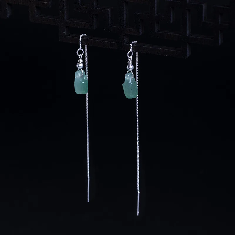 925 Sterling Silver Earrings for Women Irregular Chalcedony Stone Drop Dangle Earring Ear Thread Long Earings Fashion Jewelry
925 Sterling Silver Earrings for Women Irregular Chalcedony Stone Drop Dangle Earring Ear Thread Long Earings Fashion Jewelry