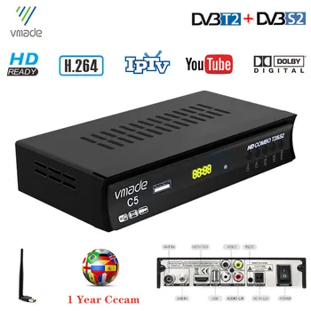 DVB T2 DVB-S2 HD 1080P Digital Terrestrial Receiver Free Satellite TV Decoder 1 Year Cccam Server For Spain Portugal With WIFI
DVB T2 DVB-S2 HD 1080P Digital Terrestrial Receiver Free Satellite TV Decoder 1 Year Cccam Server For Spain Portugal With WIFI