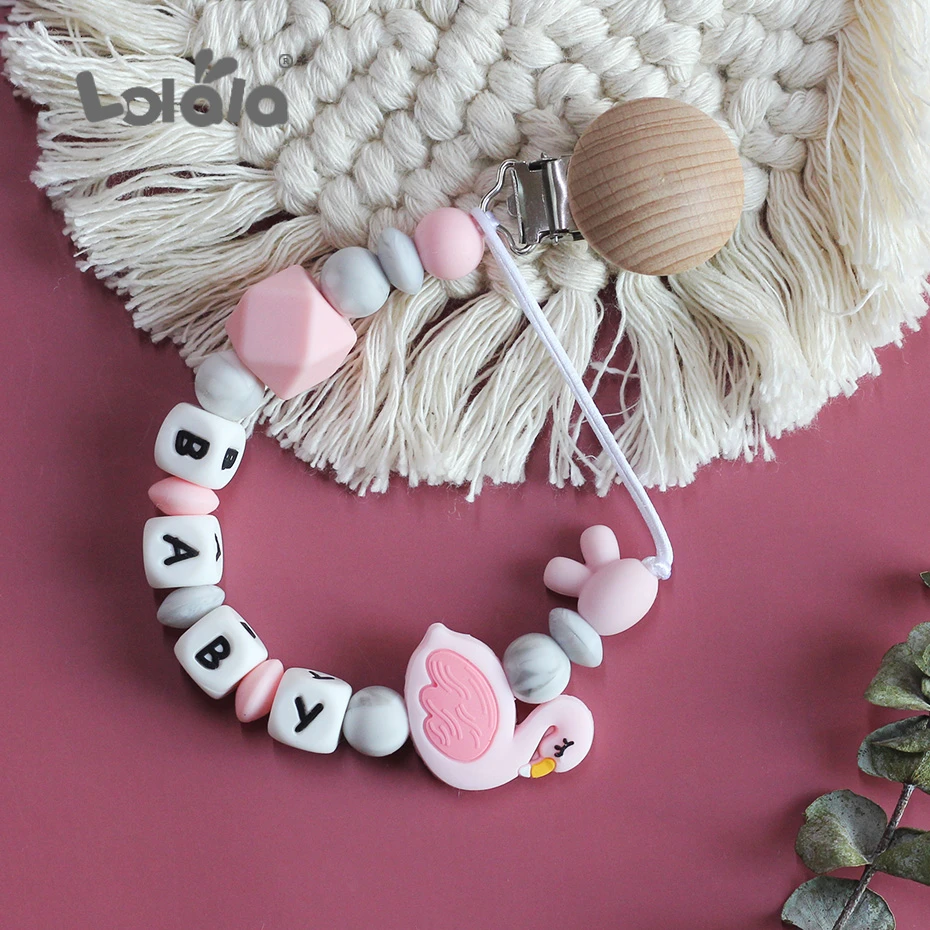 Beech Baby Pacifier Clip Personalised Name Colorful Swan Silicone Pacifier Chain for Baby Teething Soother Chew Toy Dummy Clips
Beech Baby Pacifier Clip Personalised Name Colorful Swan Silicone Pacifier Chain for Baby Teething Soother Chew Toy Dummy Clips