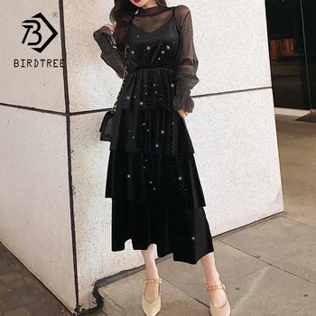 Elegant Women Black Vintage Two-Piece Set Trumpet Sleeve Dress Long Sleeve Tops Mid Long Dresses 2020 Spring D01326M
Elegant Women Black Vintage Two-Piece Set Trumpet Sleeve Dress Long Sleeve Tops Mid Long Dresses 2020 Spring D01326M