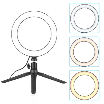Photography 8inch Ring Light with Tripod Stand Rotable Selfie Makeup Ringlight 3 Light Modes for tiktok Video Live Stream Makeup
Photography 8inch Ring Light with Tripod Stand Rotable Selfie Makeup Ringlight 3 Light Modes for tiktok Video Live Stream Makeup