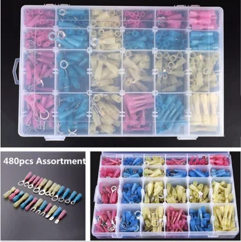 480PCS Mixed Heat Shrink Terminals Crimp Terminal Ring Connector Butt Electrical Wire Connectors Assorted Insulated Waterproof
480PCS Mixed Heat Shrink Terminals Crimp Terminal Ring Connector Butt Electrical Wire Connectors Assorted Insulated Waterproof