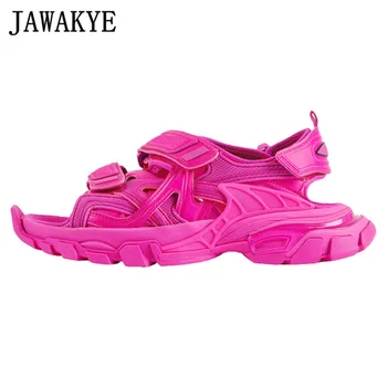 

JAWAKYE Hot Beach Sandals Women Open Toe Flat Platform Casual Summer Shoes Thick Sole Height Increase Outdoor Sneaker Sandals