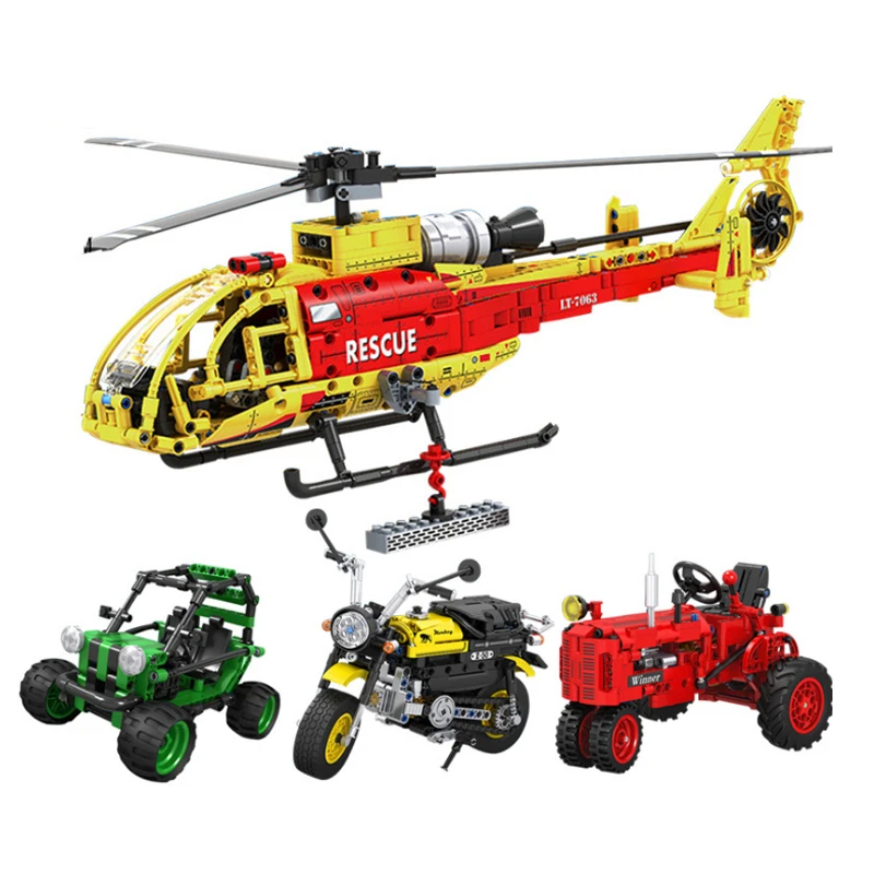 NEW Technic series assembled block toy Motorbike Old Tractor walking tractor Helicopter model boy building bricks blocks toy
NEW Technic series assembled block toy Motorbike Old Tractor walking tractor Helicopter model boy building bricks blocks toy