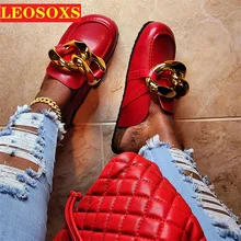 

Large Chain Thick Soles Topless Half Slippers Women Summer Outside Wear Web Celebrity INS Fashion A Lady-loafer Mueller Shoes