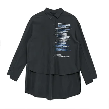 LANMREM 2020 high Street Tide Letter Print Irregular Shirt for women Vent hem blouse spring summer fashion new black white YH727
LANMREM 2020 high Street Tide Letter Print Irregular Shirt for women Vent hem blouse spring summer fashion new black white YH727