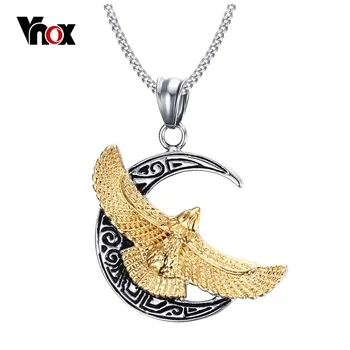 Vnox Men's Punk Hawk Necklace Gold-color Eagle Pendant Biker Necklace Free 24inch Chain Homens Colar 
Vnox Men's Punk Hawk Necklace Gold-color Eagle Pendant Biker Necklace Free 24inch Chain Homens Colar