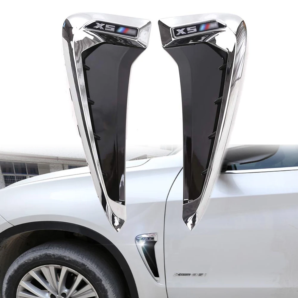 1pair Car Front Fender Side Air Vent Cover Chrome Trim For BMW X5 F15 X5M F85 14-18 Shark Gills Side Vent Door Sticker
1pair Car Front Fender Side Air Vent Cover Chrome Trim For BMW X5 F15 X5M F85 14-18 Shark Gills Side Vent Door Sticker