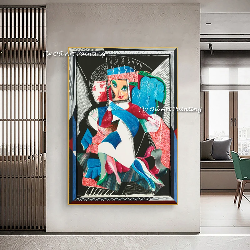 David Hockney Women Figure Large Size Hand painted Oil painting Modern Art Abstract wall Background Wall Entrance Living Dining 
David Hockney Women Figure Large Size Hand painted Oil painting Modern Art Abstract wall Background Wall Entrance Living Dining