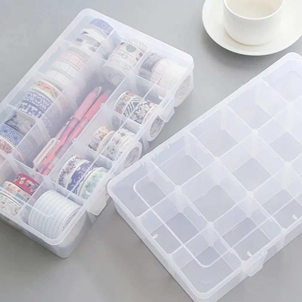 15 Grids Desktop Tape Storage Box Mini Paper Sticker Tape Box Transparent Plastic Case Crafts Organizer Art Supplies
15 Grids Desktop Tape Storage Box Mini Paper Sticker Tape Box Transparent Plastic Case Crafts Organizer Art Supplies