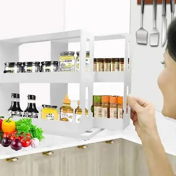 Multi-Function Storage Rack Food Storage Box Cabinet Caddy - Modular Rotating Cosmetic Rack Organizer Two 2-Tiered Shelves
Multi-Function Storage Rack Food Storage Box Cabinet Caddy - Modular Rotating Cosmetic Rack Organizer Two 2-Tiered Shelves