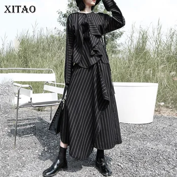 XITAO Irregular Patchwork Ruffle Split Two Piece Set Women Clothes 2019 Fashion Pullover Striped Button Fly Midi Skirt XJ2390
XITAO Irregular Patchwork Ruffle Split Two Piece Set Women Clothes 2019 Fashion Pullover Striped Button Fly Midi Skirt XJ2390
