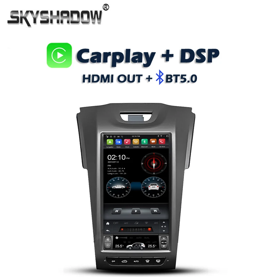 Автомобильный DVD-плеер Carplay Tesla PX6 DSP IPS Android 9 0 4G + 64 ГБ LTE BT 5 Wi-Fi GPS-радио для Chevrolet S10 Isuzu