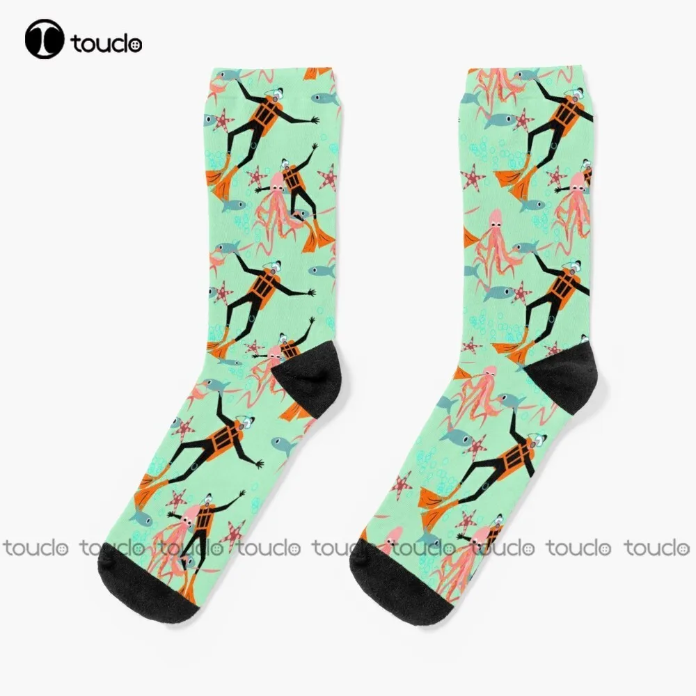 

New Scuba Diving, Fun Diving Design. Socks Long Socks For Men Personalized Custom Unisex Adult Socks Teen Socks