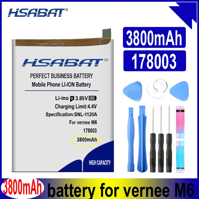 HSBAT 178003 3800mAh Battery for Vernee M6 Smart Phone Batteries | Мобильные телефоны и аксессуары