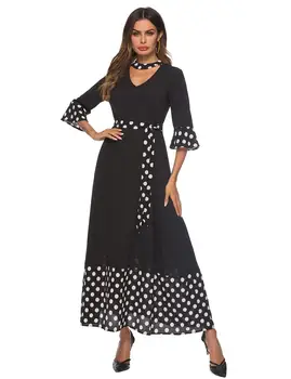The new 2019 European and American popular fashion export women's dress polka print patchwork Middle East dress
The new 2019 European and American popular fashion export women's dress polka print patchwork Middle East dress