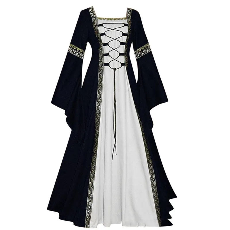 Gothic Medieval Dress Court Long Robe Noble Princess Palace Party Cosplay Carnival Halloween Costume for Women Retro Vestidos 
Gothic Medieval Dress Court Long Robe Noble Princess Palace Party Cosplay Carnival Halloween Costume for Women Retro Vestidos