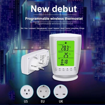 Room Temperature Controller Plug Digital Wireless wifi Thermostat function Remote Control LCD backlight UK US EU Plug Socket
Room Temperature Controller Plug Digital Wireless wifi Thermostat function Remote Control LCD backlight UK US EU Plug Socket