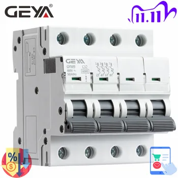 

GEYA GYM9 4P 6KA Breaking Capacity MCB Din Rail Mini Circuit Breaker 6A-63A AC Type Factory Direct Manufacturer