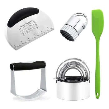 Biscuit Cutter,Pastry Scraper & Dough Blender,Professional Dough Cutter/Chopper Set for Kitchen Baking Dough Tools 
Biscuit Cutter,Pastry Scraper & Dough Blender,Professional Dough Cutter/Chopper Set for Kitchen Baking Dough Tools