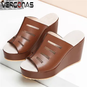 VERCONAS Women Mules Slippers Peep Toe Thick Bottom Increase High Quality Sandals High Heeled Basic Shoes Summer Shoes Woman 
VERCONAS Women Mules Slippers Peep Toe Thick Bottom Increase High Quality Sandals High Heeled Basic Shoes Summer Shoes Woman