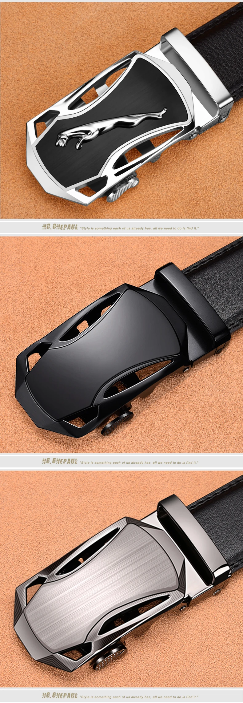 NO.ONEPAUL Brand Fashion Automatic Buckle Black Genuine Leather Belt Men's Belts Cow Leather Belts for Men 3.5cm Width WQE789 NO.ONEPAUL Brand Fashion Automatic Buckle Black Genuine Leather Belt Men's Belts Cow Leather Belts for Men 3.5cm Width WQE789