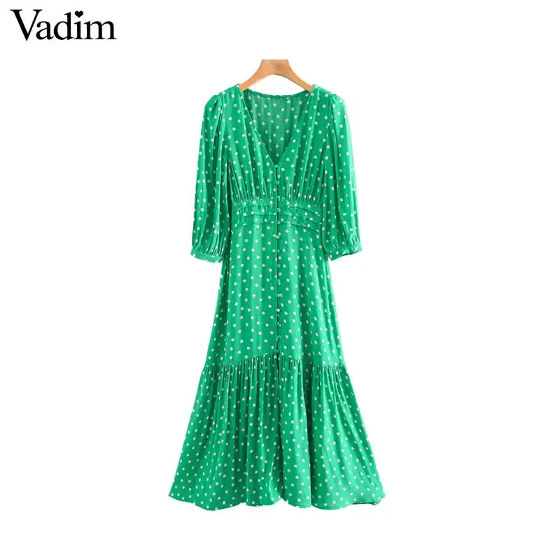 Vadm women fashion polka dot midi dress V neck elastic waist three quarter sleeve one piece female sweet dresses vestidos QD404
Vadm women fashion polka dot midi dress V neck elastic waist three quarter sleeve one piece female sweet dresses vestidos QD404
