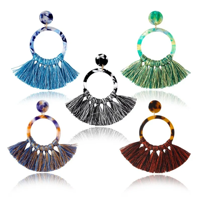 European and American Hoe Sale Earrings Acetate Plate Tassel Fashion Multicolor Earrings Female Source Factory Direct Sales
European and American Hoe Sale Earrings Acetate Plate Tassel Fashion Multicolor Earrings Female Source Factory Direct Sales