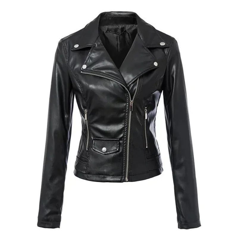 Casual PU Leather Jacket Women Classic Zipper Short Motorcycle Jackets Lady Autumn Winter Basic Leather Coat Black
Casual PU Leather Jacket Women Classic Zipper Short Motorcycle Jackets Lady Autumn Winter Basic Leather Coat Black
