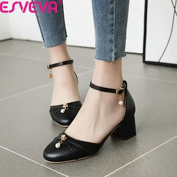 ESVEVA 2020 PU Leather Buckle Casual Round Toe Women Pumps Hollow Fashion Square High Heel Spring Ladies Shoes Big Size 34-43
ESVEVA 2020 PU Leather Buckle Casual Round Toe Women Pumps Hollow Fashion Square High Heel Spring Ladies Shoes Big Size 34-43