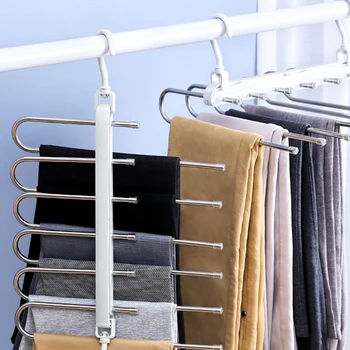 Traceless Clothes Rack Foldable Multifunctional Trouser Hanger Space Saving Non Slip Pants Magic Wardrobe Organizer Scarves Tie 
Traceless Clothes Rack Foldable Multifunctional Trouser Hanger Space Saving Non Slip Pants Magic Wardrobe Organizer Scarves Tie