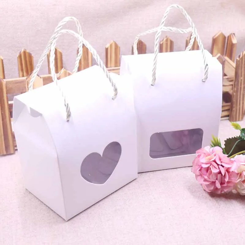 20pcs Paper Clear Heart Window Box multi color Paper Candy Boxes With Handle Snack Cookie Chocolates Gifts box for wedding
20pcs Paper Clear Heart Window Box multi color Paper Candy Boxes With Handle Snack Cookie Chocolates Gifts box for wedding