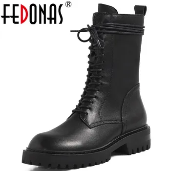 FEDONAS Retro Motorcycle Boots Winter Side Zipper Round Toe Shoes Woman Genuine Leather Platform Chunky Heels Knee High Boots
FEDONAS Retro Motorcycle Boots Winter Side Zipper Round Toe Shoes Woman Genuine Leather Platform Chunky Heels Knee High Boots
