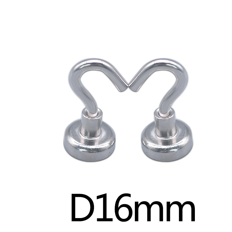 5/10/20pcs Strong Mini Magnetic Circular Hook Hanger Magnets Linked Home Kitchen Wall Hold power neodymium magnet hook D16mm |