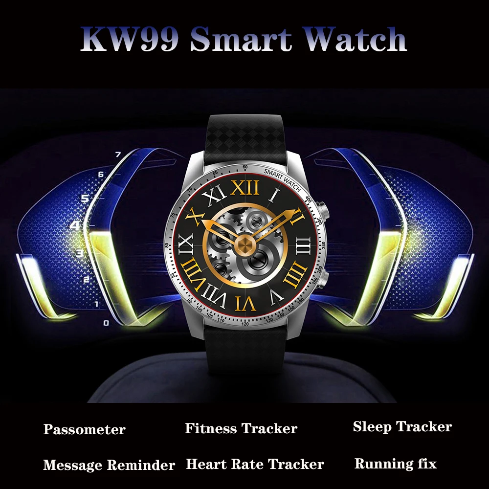 

KW99 Smart Watch Phone MTK6580 3G WIFI GPS 3G SIM TF Watch Men Heart Rate Monitoring Bluetooth Smartwatch Android Phone PK KW88